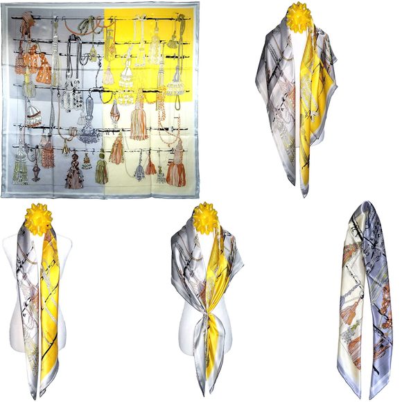 NWT Genuine 100% Mulberry Silk Satin Scarf 42"x42" Large Square Shawl 59731 - Picture 1 of 10